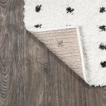 Pele Modern Geometric Dot Shag Area Rug